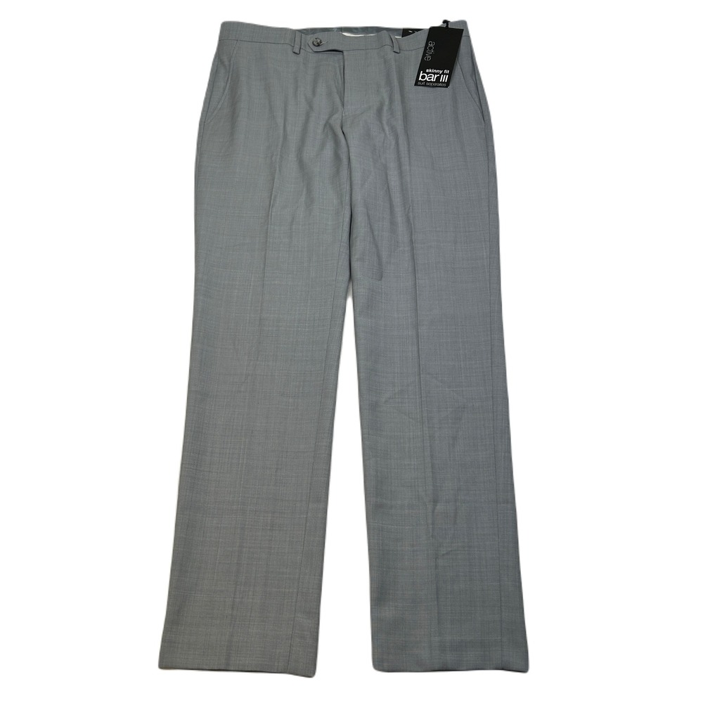 Bar III Active Dress Pants‎ Mens 34x30 Light Gray Skinny Fit Bi-Stretch NEW